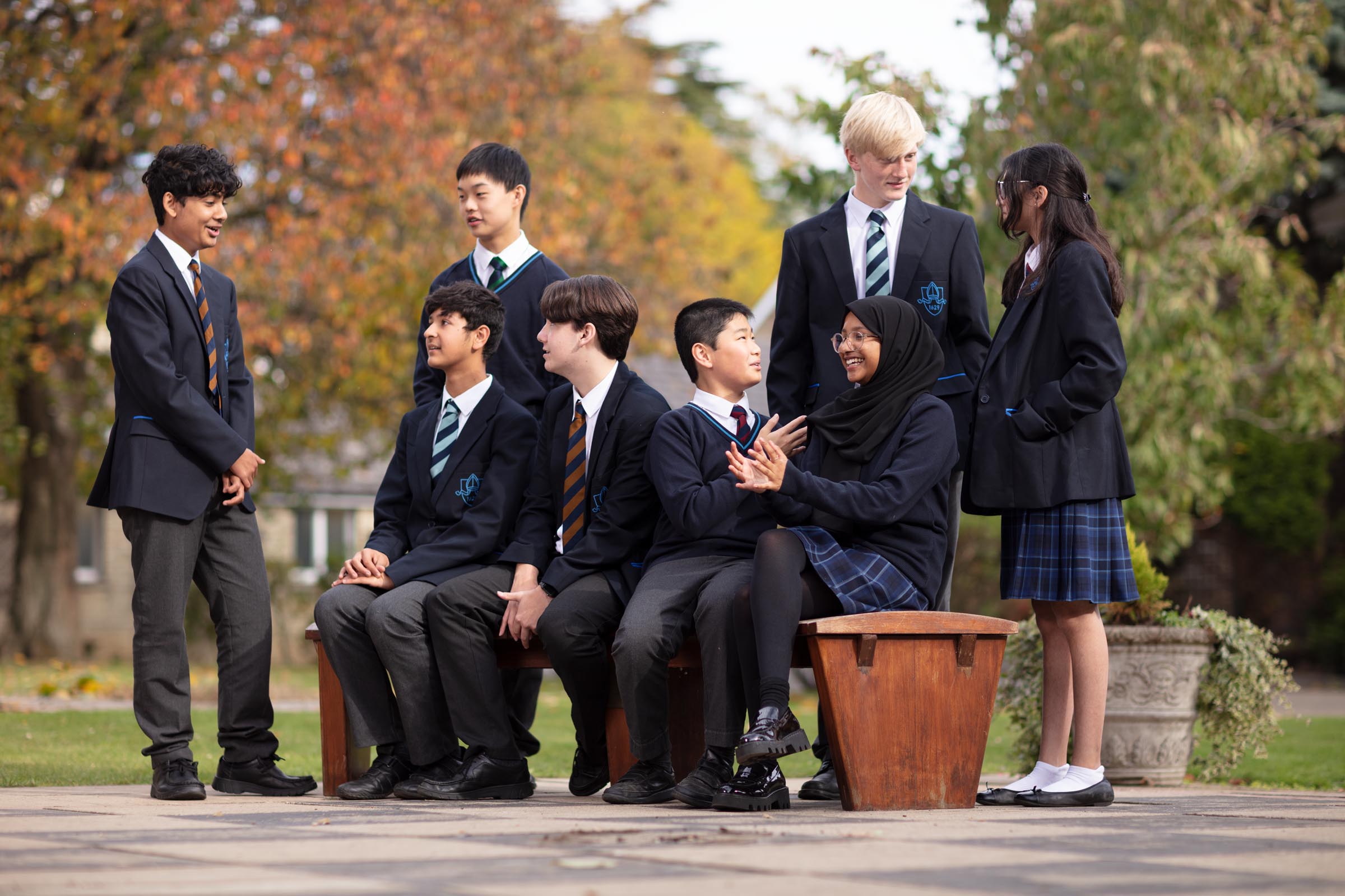 St Clare's Sixth Form Uniform, Straight Suit Skirt Grey