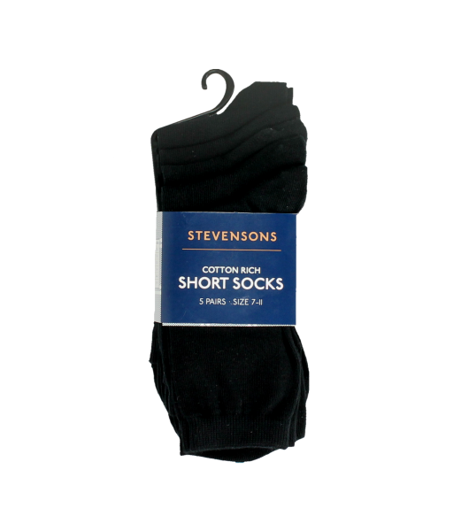 BLACK 5 PACK ANKLE SOCKS Image