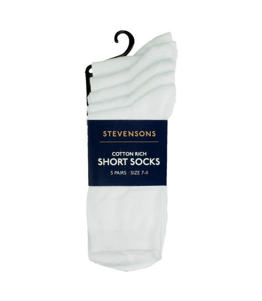 WHITE 5 PACK ANKLE SOCKS Image
