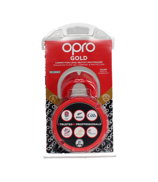 RED OPRO MOUTH GUARD GOLD Image