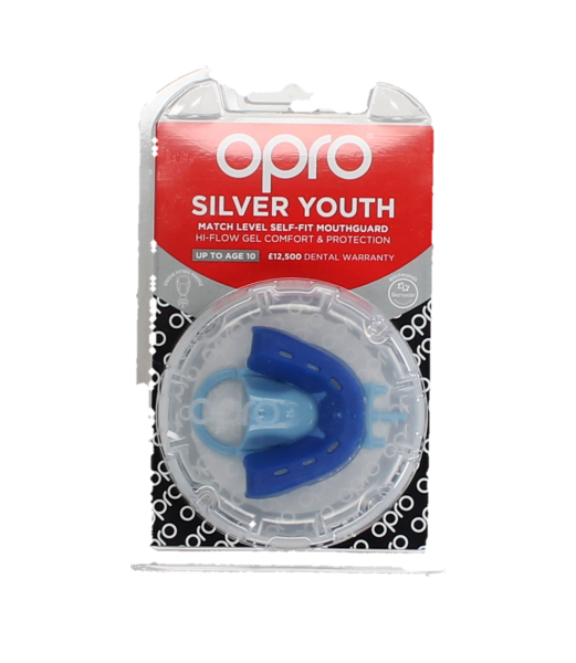 NAVY OPRO MOUTH GUARD JUNIOR SILVER Image