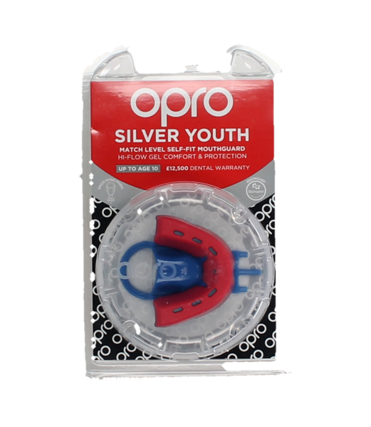 RED OPRO MOUTH GUARD JUNIOR SILVER Image