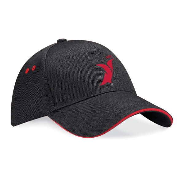 UOD PENGUIN CONTRAST PEAK CAP - BLACK/RED Image
