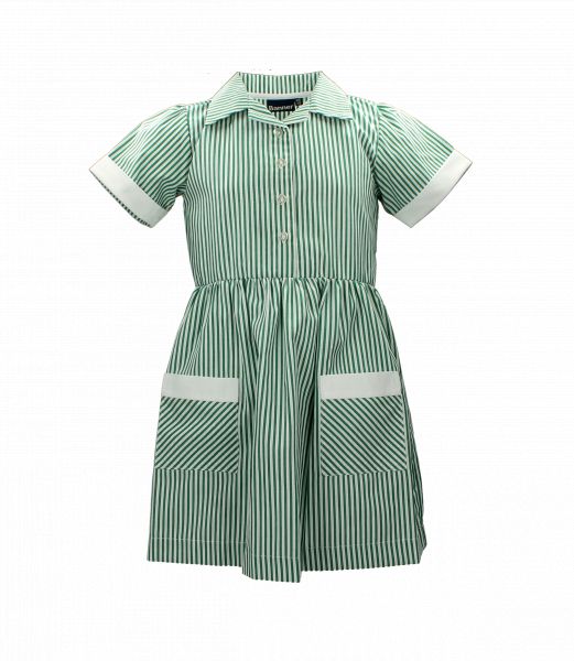 GREEN STRIPED SUMMER DRESS - Stevensons GREEN STRIPED SUMMER DRESS - Stevensons