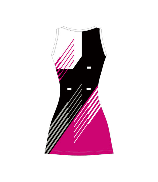GLASGOW FURY NETBALL CLUB SENIOR DRESS - BLACK/PINK/WHITE/SILVER Image