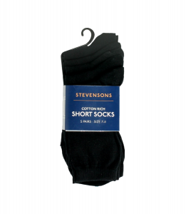 5 PACK BLACK ANKLE SOCKS Image