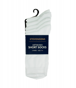 5 PACK WHITE ANKLE SOCKS Image