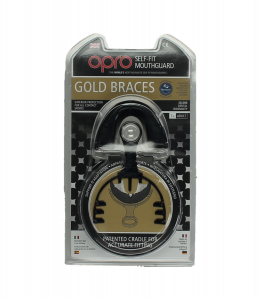 OPRO MOUTH GUARD GOLD BRACES - BLACK Image