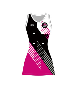 GLASGOW FURY NETBALL CLUB JUNIOR DRESS - BLACK/PINK/WHITE/SILVER Image