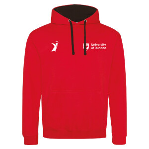 UOD PENGUIN CONTRAST HOODIE - FIRE RED/JET BLACK Image