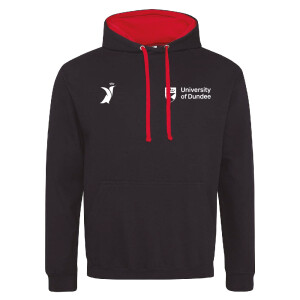 UOD PENGUIN CONTRAST HOODIE - JET BLACK/FIRE RED Image